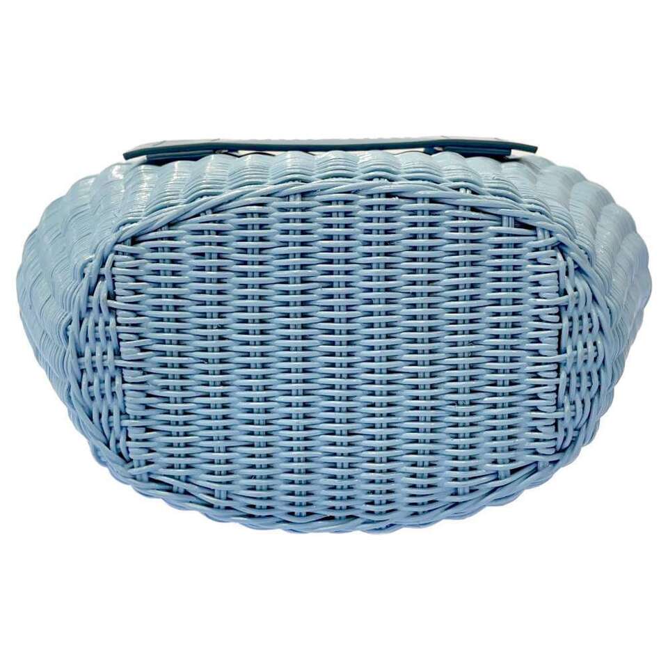 MIUMIU Basket bag Rattan/Leather/Canvas Light Blue