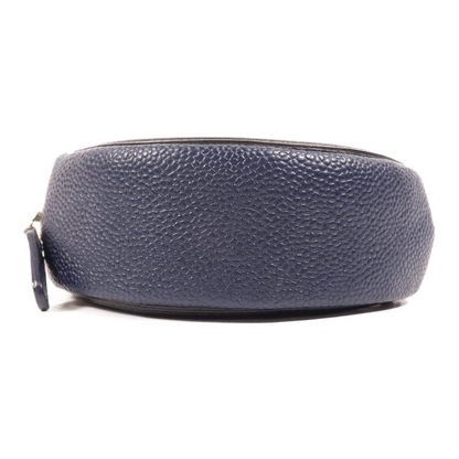 Chanel CC Filigree Round Chain Shoulder Bag in Navy & Black Calfskin (GHW)