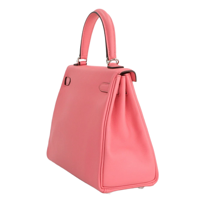 HERMES Kelly 25 2way Hand Shoulder Bag Swift Leather Rose Dete Pink
