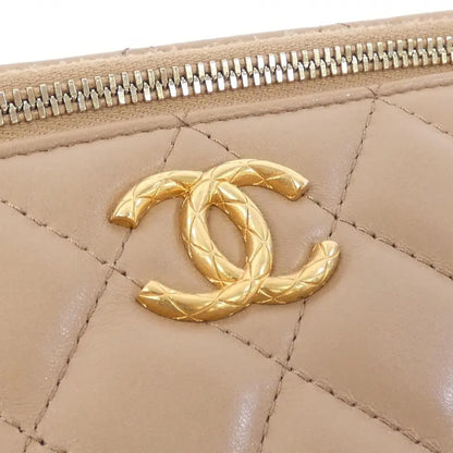 Authentic CHANEL AP3044 Shoulder Bag in Beige Lamb Leather