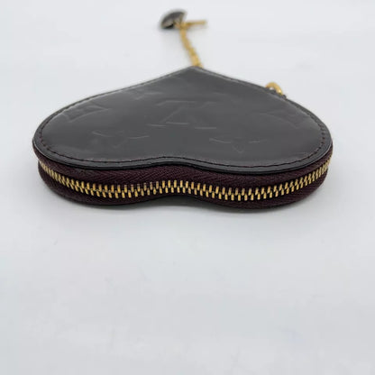 Louis Vuitton Porto Monnaie Coeur Heart Coin Case In Amarante Vernis