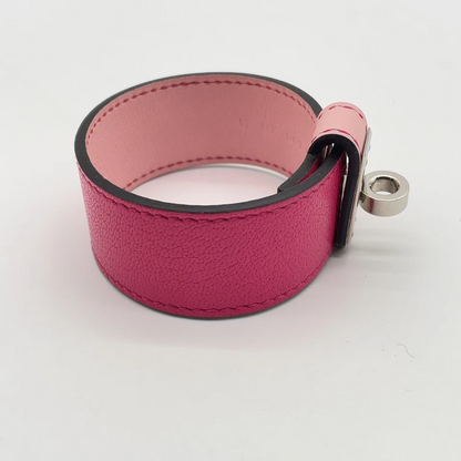 Hermès Kelly Twist GM Double Engraved Leather Bracelet in Pink