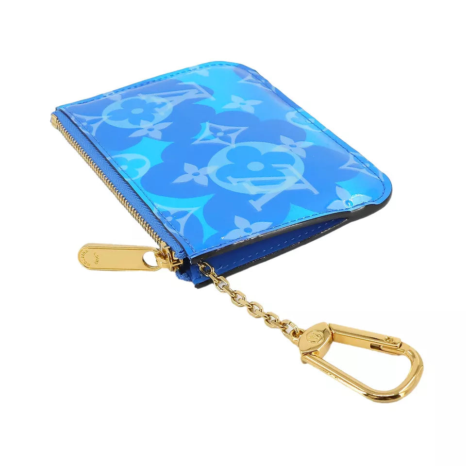 LOUIS VUITTON Vernis Pochette Cles Coin Case Purse Blue