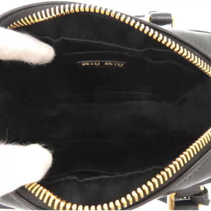 MIUMIU Arkady Matelassé Shoulder Bag – Black Leather