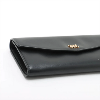 Miu Miu Leather Shoulder Wallet Black