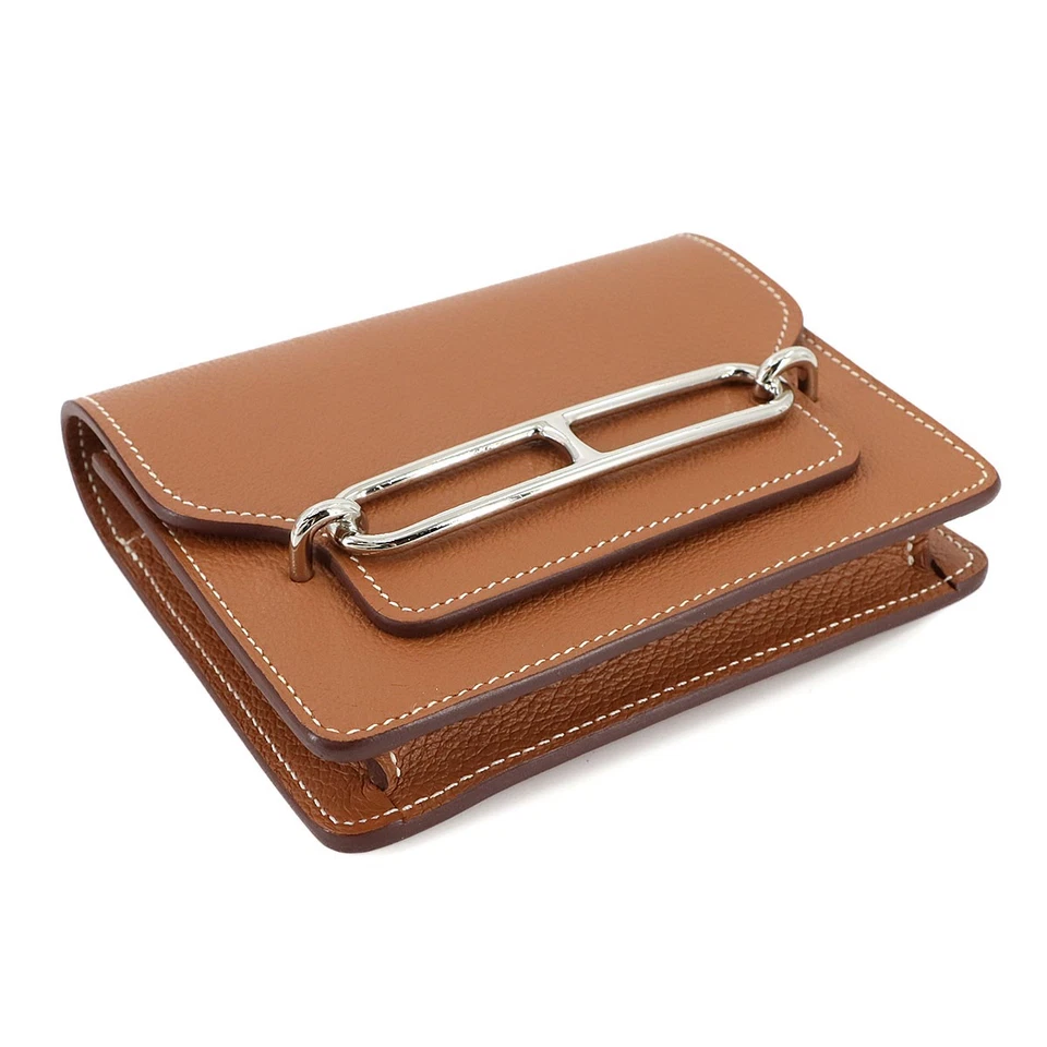 HERMES Roulis Slim Wallet Ever Color Brown U Purse
