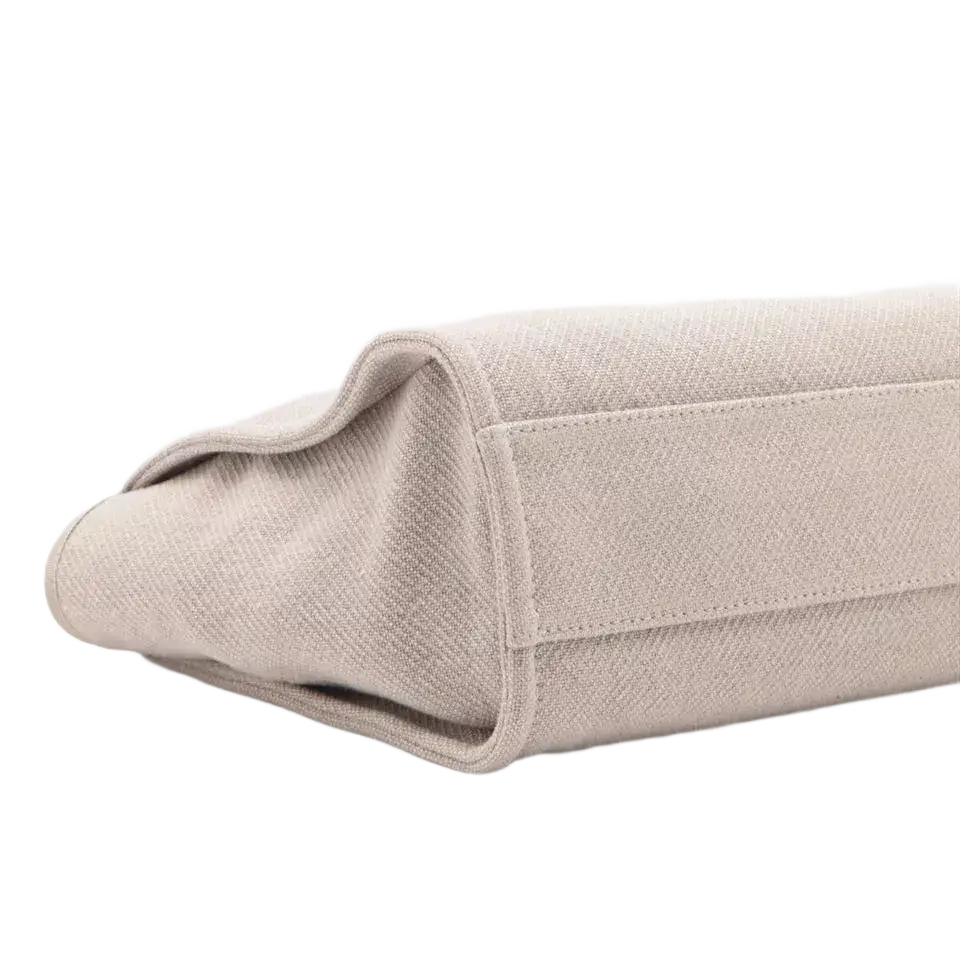 Auth Chanel Tote Bag In Beige Canvas & Leather