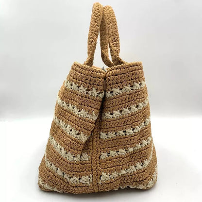 PRADA Raffia Crochet Handbag