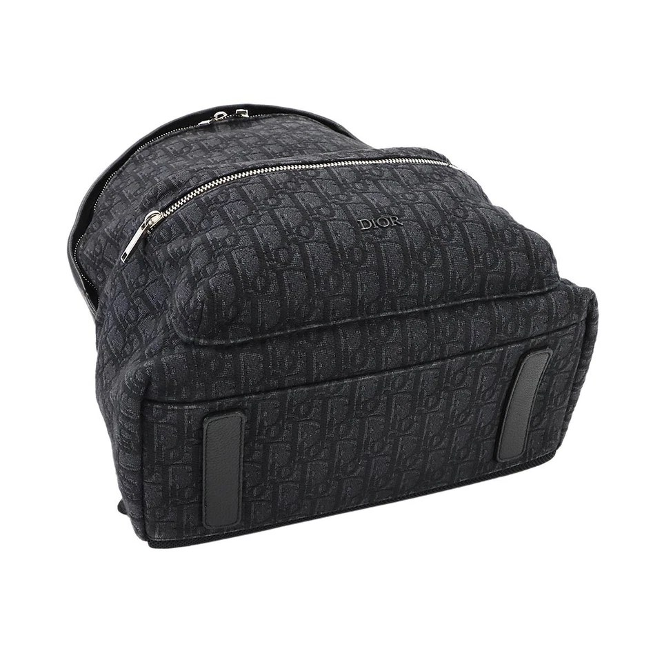 Christian Dior Oblique Rider Backpack in Black Canvas & Leather