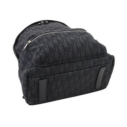 Christian Dior Oblique Rider Backpack in Black Canvas & Leather