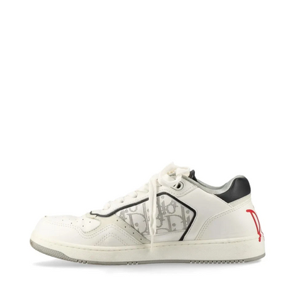 Dior x Sean Stussy B27 Leather Sneakers 41 Men's White Oblique Shoelaces