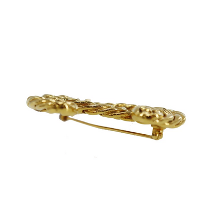 CHANEL CC Logos Used Pin Brooch Gold Plated 1107 France Vintage
