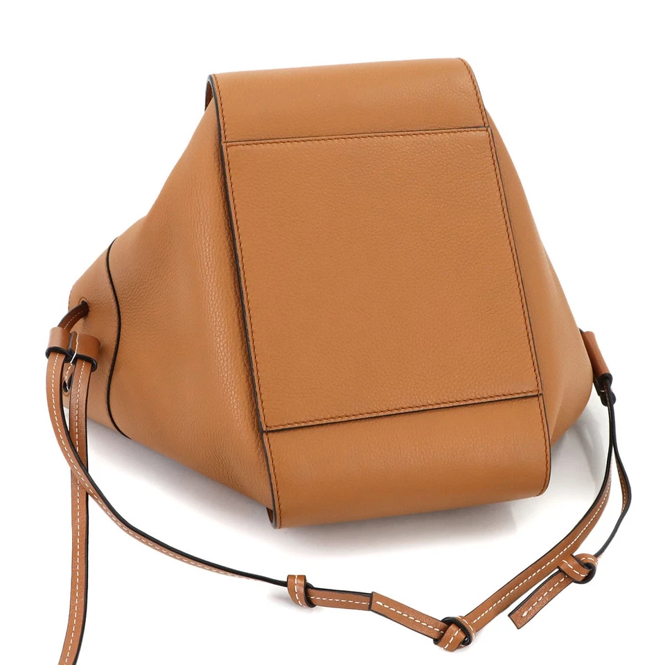 LOEWE Hammock Drawstring Small Hand Shoulder Bag Leather Brown Purse