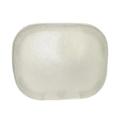 CHANEL Chain Vanity Shoulder Bag In White Tweed with Gold Hardware