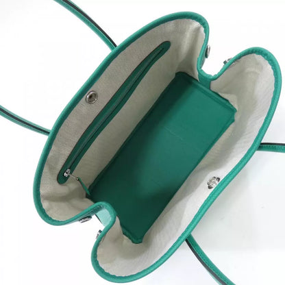 Authentic HERMES Garden Party Bag in Vert Jade Epson Leather with Palladium Hardware