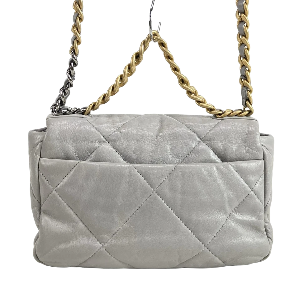CHANEL CHANEL19 Gray Lambskin Shoulder Bag