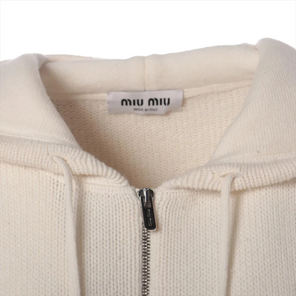 Miu Miu 22 Years Cashmere Hoodie 42 Ladies' Ivory