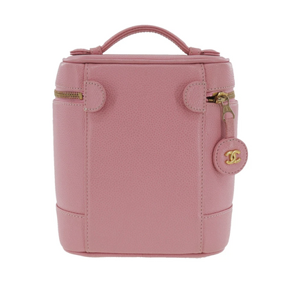 Chanel Vanity Handbag in Pink Caviar Leather (Vintage)