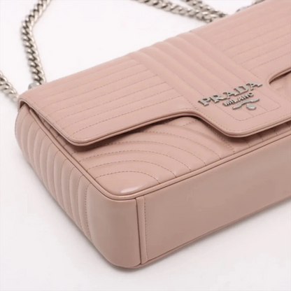 Prada Diagramme Leather Chain Shoulder Bag in Pink