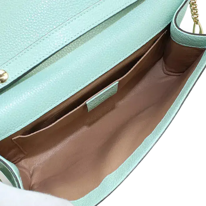 Auth GUCCI Zumi Handbag In Green Leather