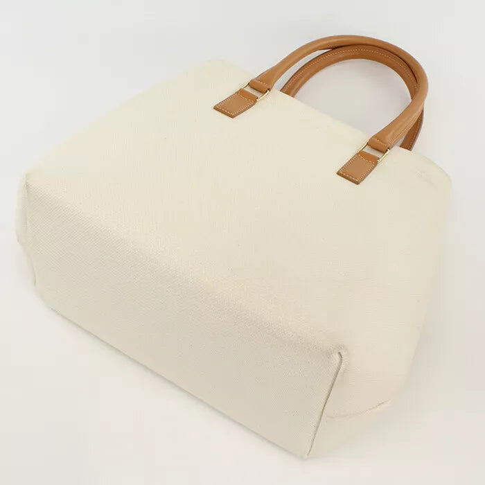 Auth CELINE Tote Bag In White Canvas