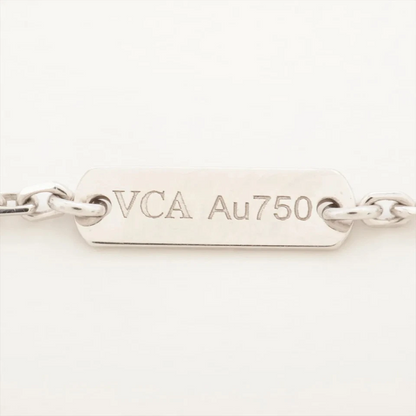 Van Cleef & Arpels Vintage Alhambra Chalcedony Necklace 750(WG) 5.4g