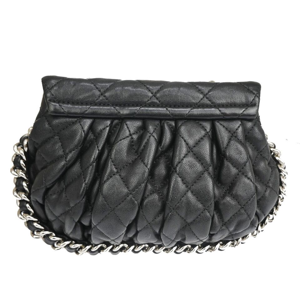 CHANEL CC Chain Around Mini Matelasse Shoulder Bag Leather Black