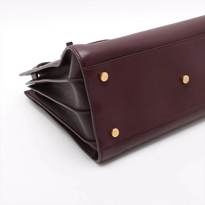 Saint Laurent Paris Sac de Jour Leather 2 Way Handbag Bordeaux