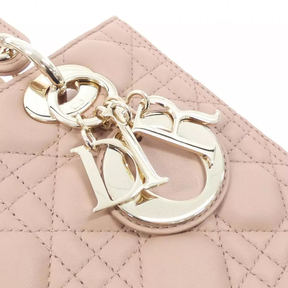 Authentic Dior Lady Dior Medium Bag in Blush Gold