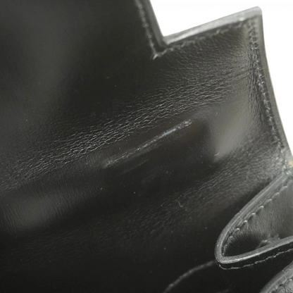 HERMES Kelly 28 Box Calf Handbag Black Circle R (1988)