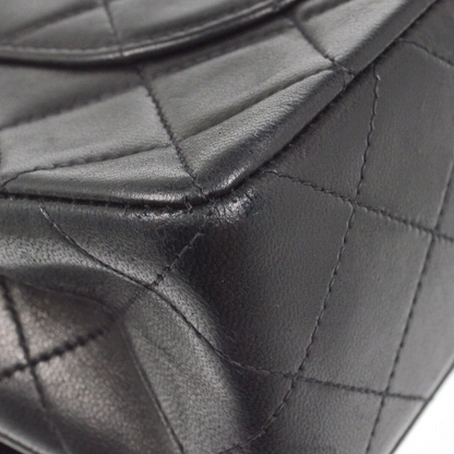 Chanel Black Lambskin Small Classic Double Flap Shoulder Bag