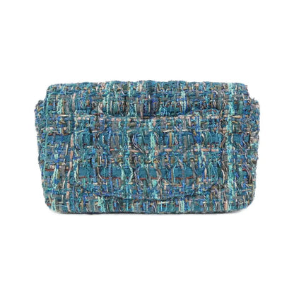 Authentic CHANEL 69900 Shoulder Bag in Blue Multicolor Tweed