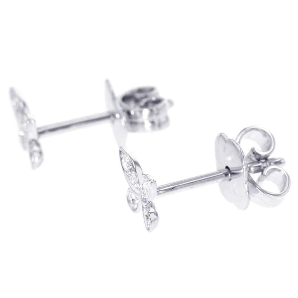 GRAFF Pave Butterfly Diamond Petit Stud Earrings 18K White Gold