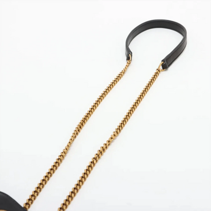 Saint Laurent Paris Joe Leather Chain Shoulder Bag Black