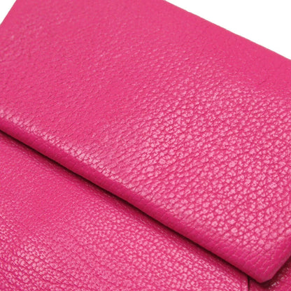 Auth HERMES Bastia Coin Case Pink Leather