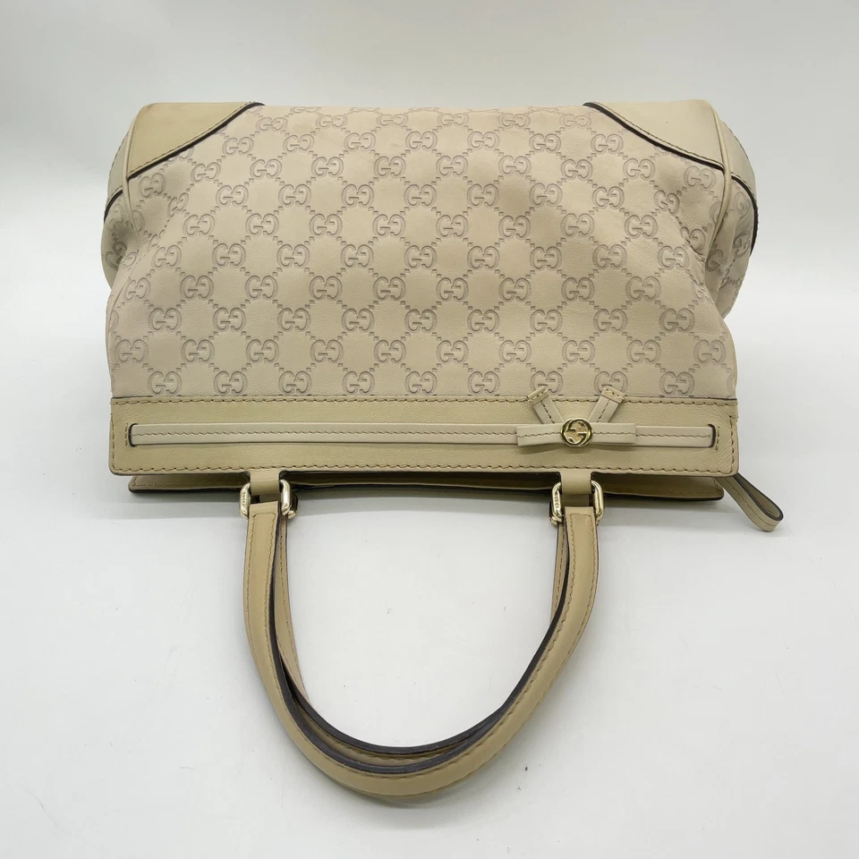 Gucci Guccissima Mayfair Tote Bag in Ivory Leather