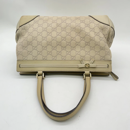 Gucci Guccissima Mayfair Tote Bag in Ivory Leather