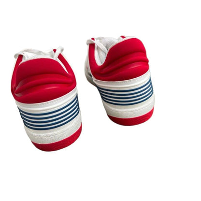 Gucci Men's Basket Sneakers Low Top Lace Up Red White Blue