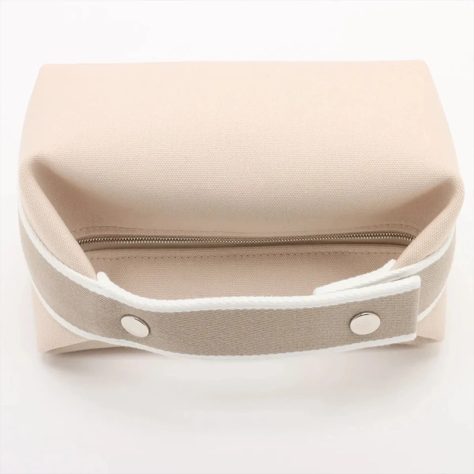 Hermès Brid-A-Brac PM Handbag in Beige Canvas with Silver-Tone Hardware