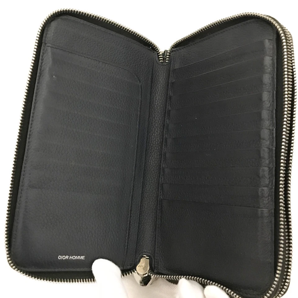 Dior Homme Camouflage Print Leather Double Zippy Long Wallet
