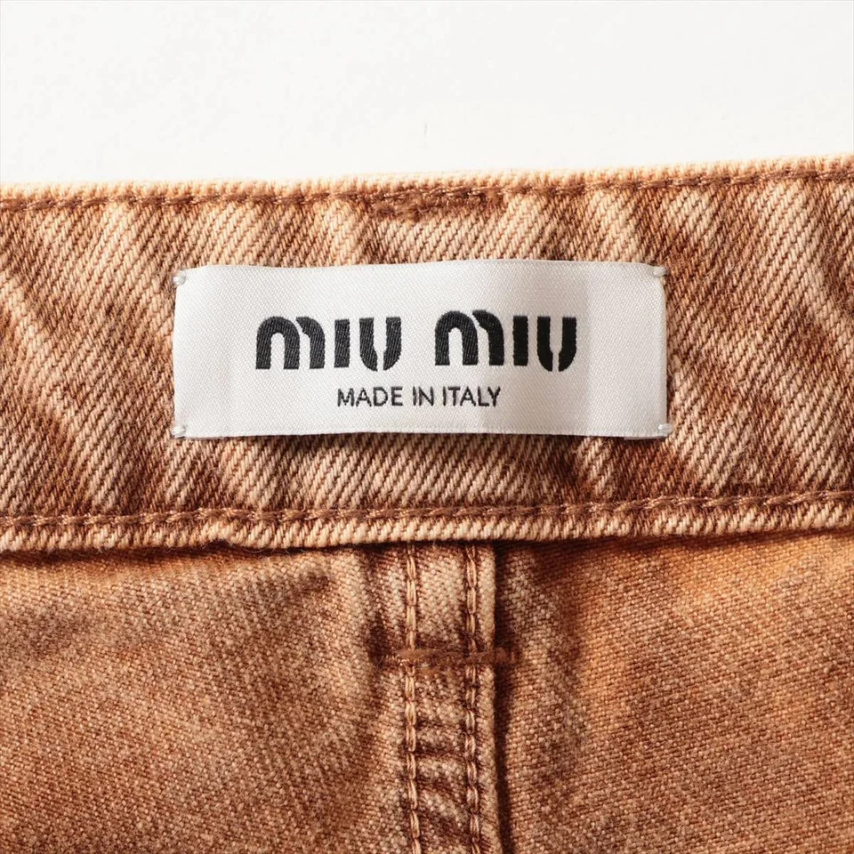 Miu Miu 23SS Cotton Denim Pants 36 Ladies' Brown