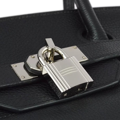 Hermes Black Taurillon Clemence Shoulder Birkin Handbag