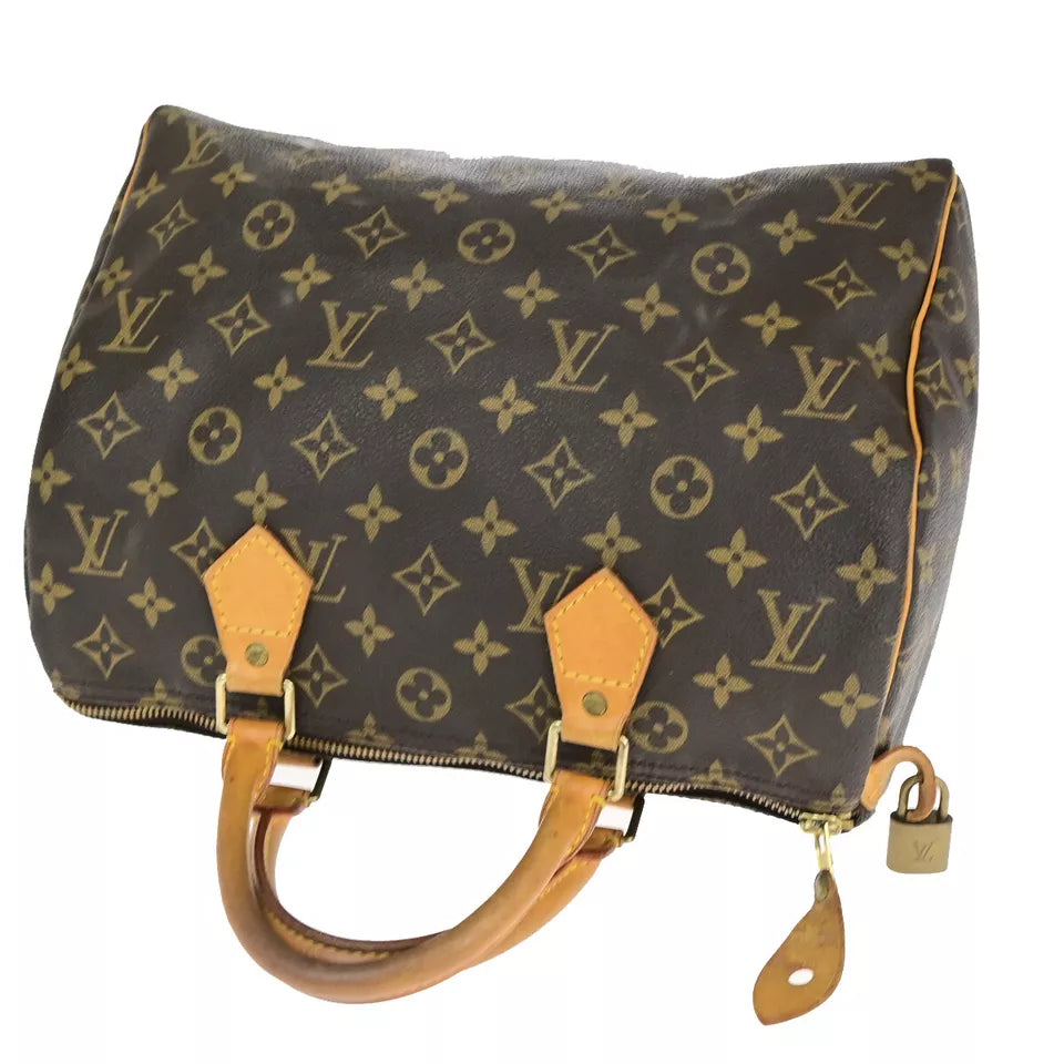 LOUIS VUITTON Speedy 30 Travel Handbag – Brown Monogram Leather