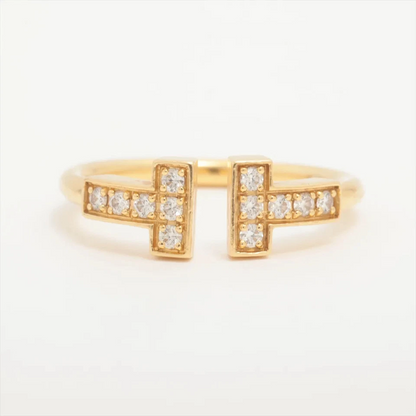 Tiffany T Wire Diamond Ring 750 (YG) 2.6g