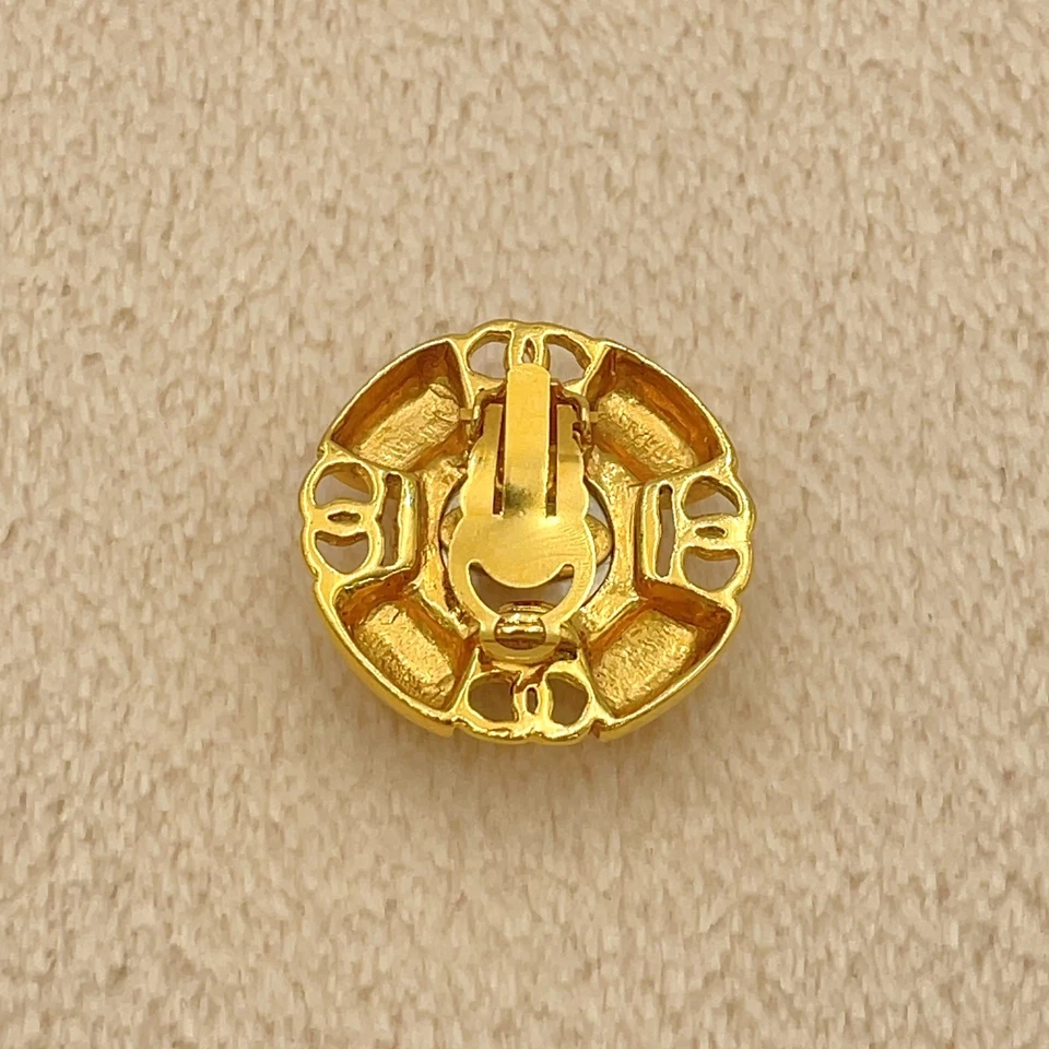 Chanel Coco Faux Pearl Earrings in Gold-Tone Metal (29 Engraved)