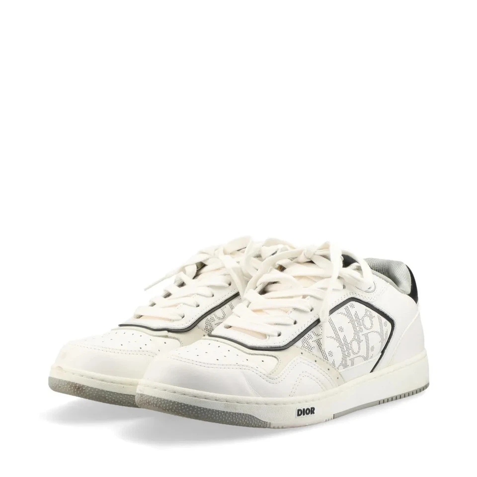 Dior x Sean Stussy B27 Leather Sneakers 41 Men's White Oblique Shoelaces