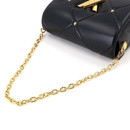 LOUIS VUITTON Twist MM 2way Chain Shoulder Bag Leather Black