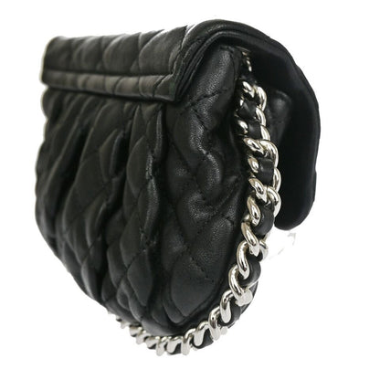 CHANEL CC Chain Around Mini Matelasse Shoulder Bag Leather Black