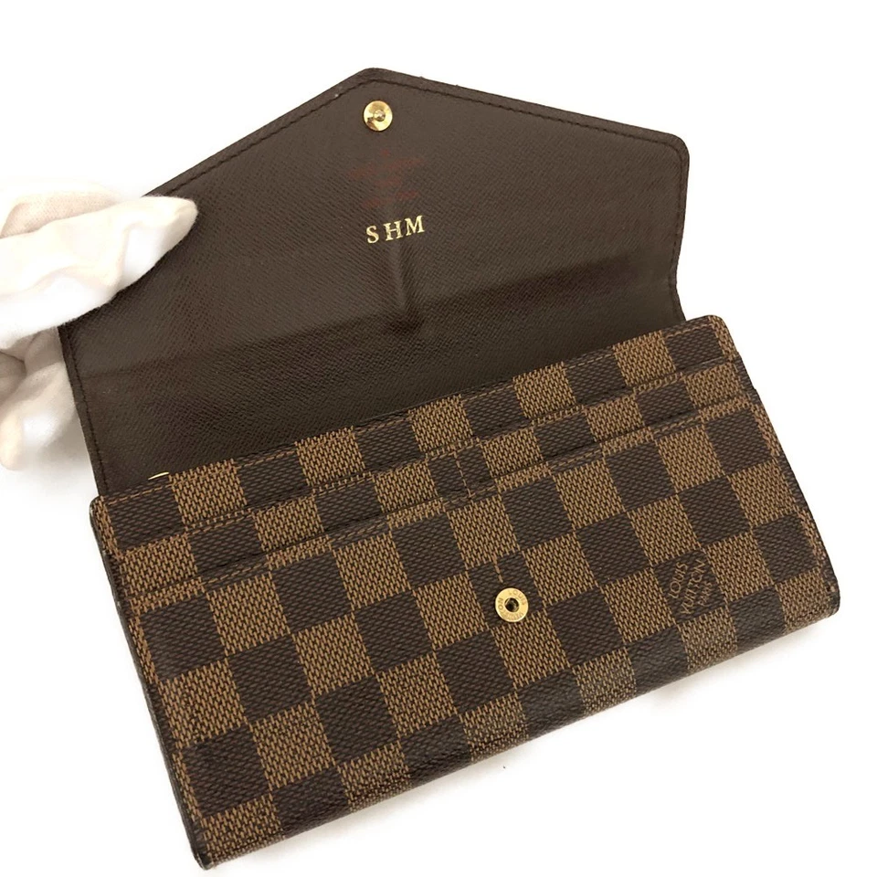 Louis Vuitton Damier Portefeuille Sarah Long Bifold Wallet in Brown