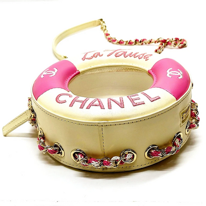 Chanel Crossbody Bag White Leather Lifesave La Pausa